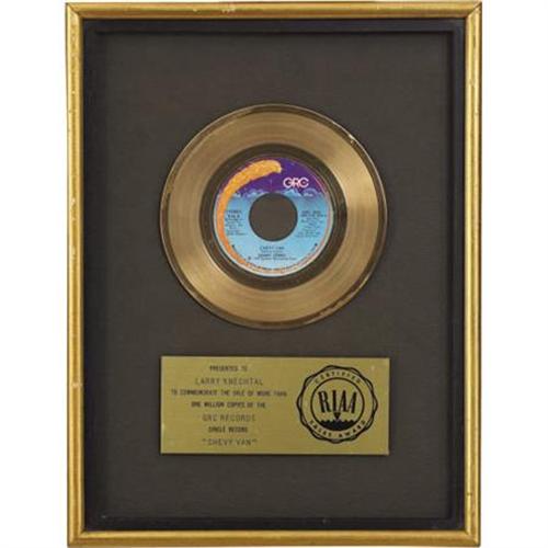 Chevy Van RIAA Gold Single Award